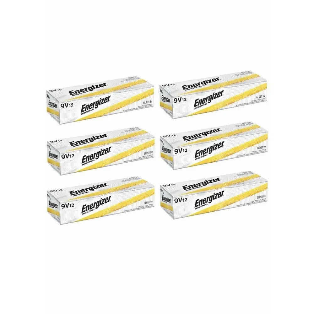 72 Energizer Industrial EN22 9 Volt 9v Alkaline Batteries Exp. 20230